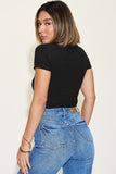 Basic Bae Full Size Ribbed Round Neck Short Sleeve T-Shirt - DezyMart™