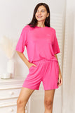 Basic Bae Full Size Soft Rayon Half Sleeve Top and Shorts Set - DezyMart™