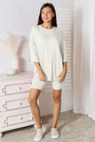 Basic Bae Full Size Soft Rayon Three-Quarter Sleeve Top and Shorts Set - DezyMart™