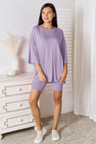 Basic Bae Full Size Soft Rayon Three - Quarter Sleeve Top and Shorts Set - DezyMart™