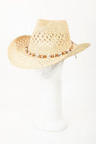 Fame Cowrie Shell Beaded String Straw Hat - DezyMart™