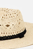 Fame Openwork Lace Detail Wide Brim Hat - DezyMart™