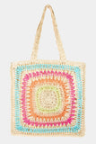 Fame Rainbow Crochet Knit Tote Bag - DezyMart™