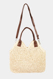 Fame Straw Braided Faux Leather Strap Shoulder Bag - DezyMart™