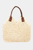 Fame Straw Braided Faux Leather Strap Shoulder Bag - DezyMart™