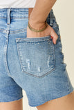 Judy Blue Full Size High Waist Rhinestone Decor Denim Shorts - DezyMart™