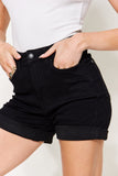 Judy Blue Full Size High Waist Tummy Control Cuffed Denim Shorts - DezyMart™