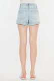 Kancan High Rise Repaired Mom Denim Shorts - DezyMart™