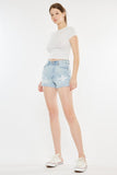 Kancan High Rise Repaired Mom Denim Shorts - DezyMart™