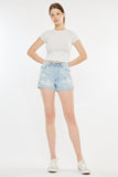 Kancan High Rise Repaired Mom Denim Shorts - DezyMart™