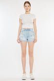 Kancan High Rise Repaired Mom Denim Shorts - DezyMart™