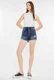 Kancan Raw Hem Button Fly Denim Shorts - DezyMart™