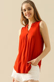 Ninexis Full Size Notched Sleeveless Top - DezyMart™