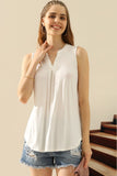 Ninexis Full Size Notched Sleeveless Top - DezyMart™