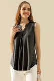 Ninexis Full Size Notched Sleeveless Top - DezyMart™