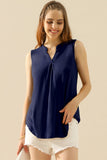 Ninexis Full Size Notched Sleeveless Top - DezyMart™