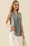 Ninexis Full Size Notched Sleeveless Top - DezyMart™