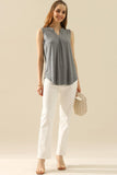 Ninexis Full Size Notched Sleeveless Top - DezyMart™