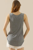 Ninexis Full Size V-Neck Curved Hem Tank - DezyMart™