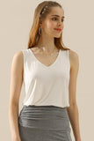 Ninexis Full Size V-Neck Curved Hem Tank - DezyMart™