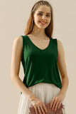 Ninexis Full Size V-Neck Curved Hem Tank - DezyMart™