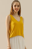 Ninexis Full Size V-Neck Curved Hem Tank - DezyMart™