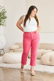 RFM Crop Dylan Full Size Tummy Control High Waist Raw Hem Jeans - DezyMart™