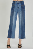 RISEN Full Size Mid-Rise Waist Two-Tones Jeans with Pockets - DezyMart™