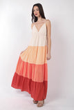 VERY J Color Block Tiered Maxi Cami Dress - DezyMart™
