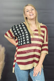 BiBi Sweet Land of Liberty Flag Print Sweater - DezyMart™