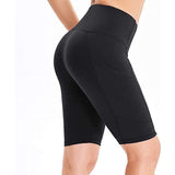 Biker Shorts Side Pockets, Yoga Shorts, High Waist Active Sport Shorts - DezyMart™