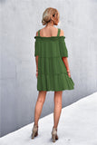 Cold-Shoulder Frill Trim Mini Dress - DezyMart™