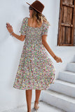 Ditsy Floral Side Slit Flounce Sleeve Dress - DezyMart™