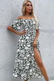 Floral Slit Off-Shoulder Midi Dress - DezyMart™