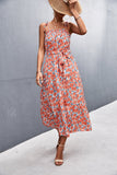 Floral Tie-Shoulder Belted Midi Dress - DezyMart™