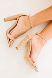 KAYLEEN Standing Tall Square Toe Block Heel Sandals in Taupe - DezyMart™