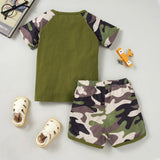 Kids HELLO GIRL Printed Raglan Sleeve Tee and Shorts Set - DezyMart™