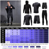 Men's 5-piece sports tracksuit/set, gym clothes, Fitness, Compression, running clothes, Jogging, exercise clothes, workout tights - DezyMart™