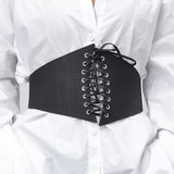 New Corset Punk Black Wide Belt Leather Slimming Body Belts for Women Elastic High Waist Belt - DezyMart™