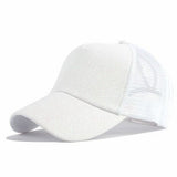 New Glitter Ponytail Baseball Caps Sequins Shining High Quality Fashion Womens Messy Bun Adjustable Snapback Hip Hop Hat - DezyMart™