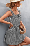 Striped Frill Trim Square Neck Dress - DezyMart™