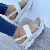 Women Sandals Summer Bling Heels Sandals Luxury Wedges Shoes For Women Summer Platform Sandalias Mujer 2022 New Shoes On Heel - DezyMart™
