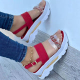 Women Sandals Summer Bling Heels Sandals Luxury Wedges Shoes For Women Summer Platform Sandalias Mujer 2022 New Shoes On Heel - DezyMart™