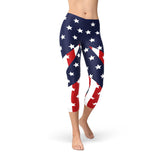 Womens American Flag Capri Leggings - DezyMart™