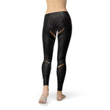 Womens Sports Stripes Black Leggings - DezyMart™
