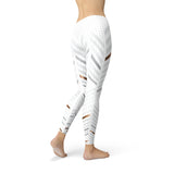 Womens White Stripes Leggings - DezyMart™